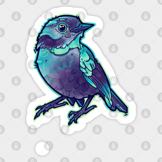 aqua blue little cute bird Sticker by weilertsen